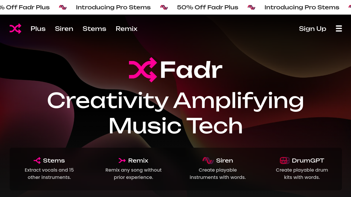 Screenshot of fadr