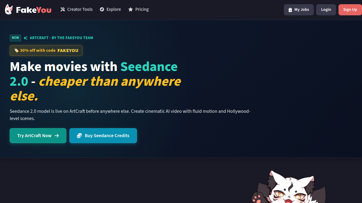 Screenshot of fakeyou