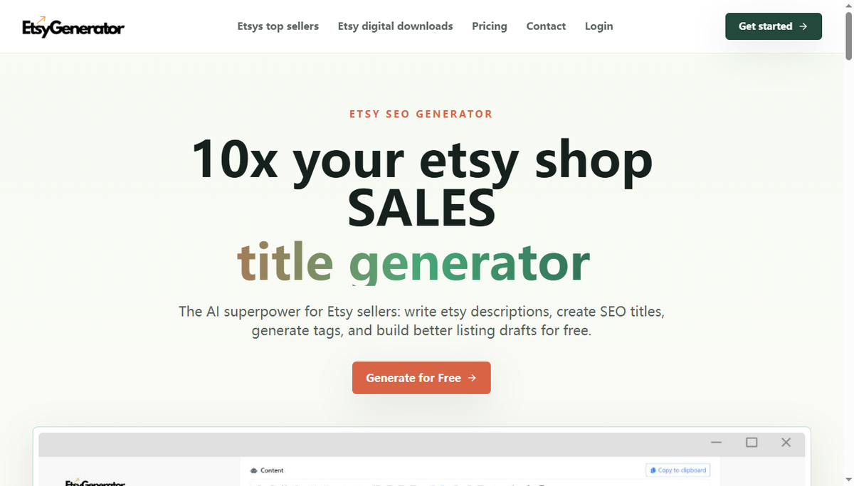 Screenshot of etsygenerator
