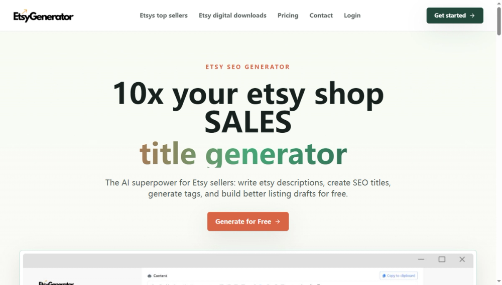 Screenshot of etsygenerator