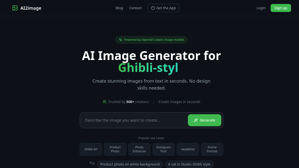 Screenshot of ai2image