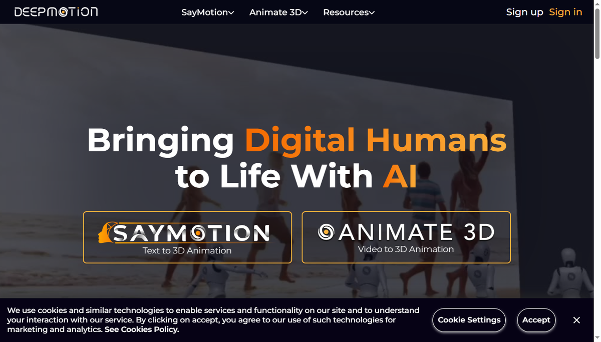 Screenshot of deepmotion
