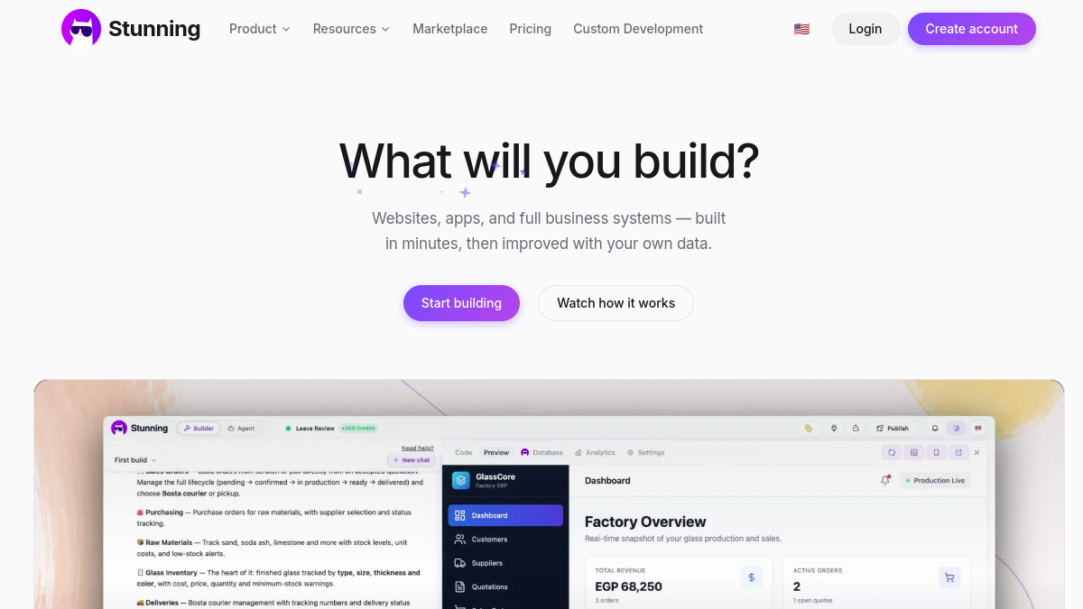 Screenshot of stunning