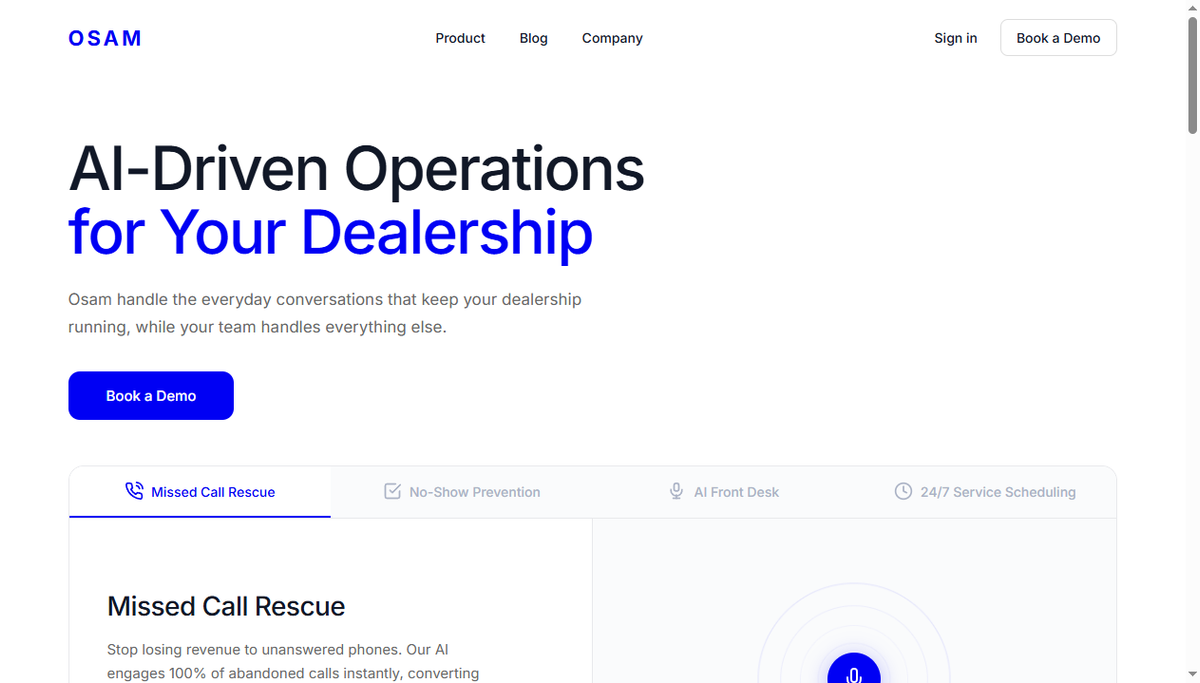 Screenshot of osam ai