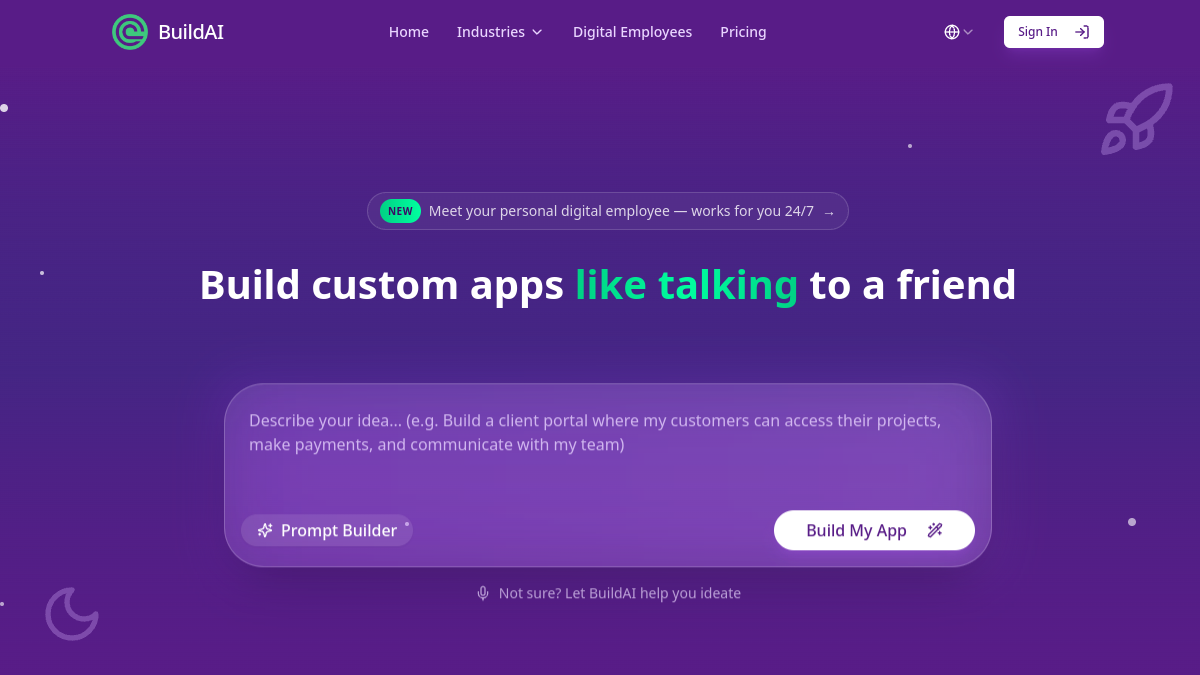 Screenshot of build ai