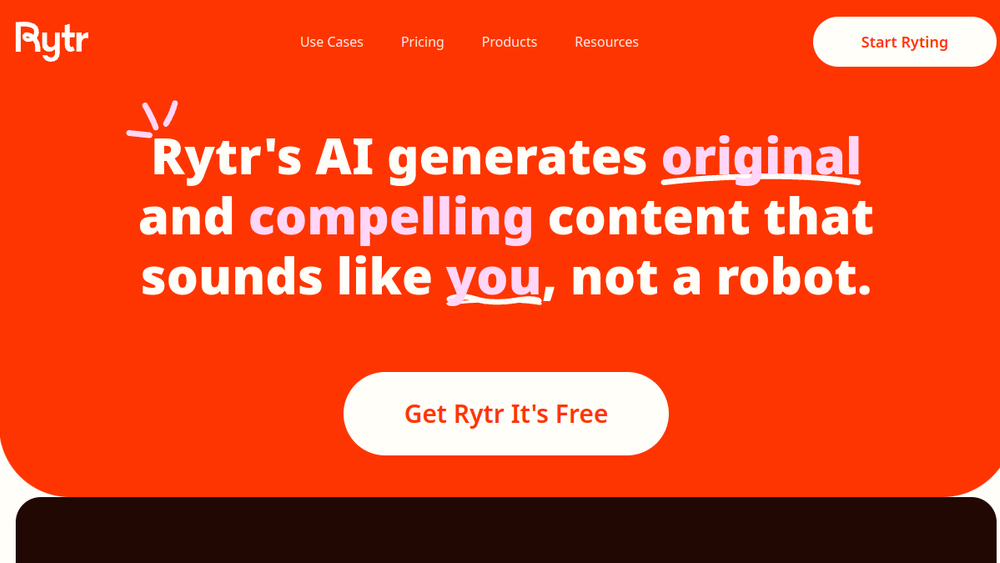 Screenshot of rytr Screenshot of rytr