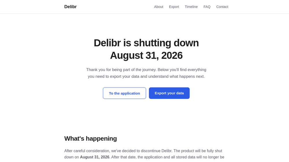 Screenshot of delibr ai