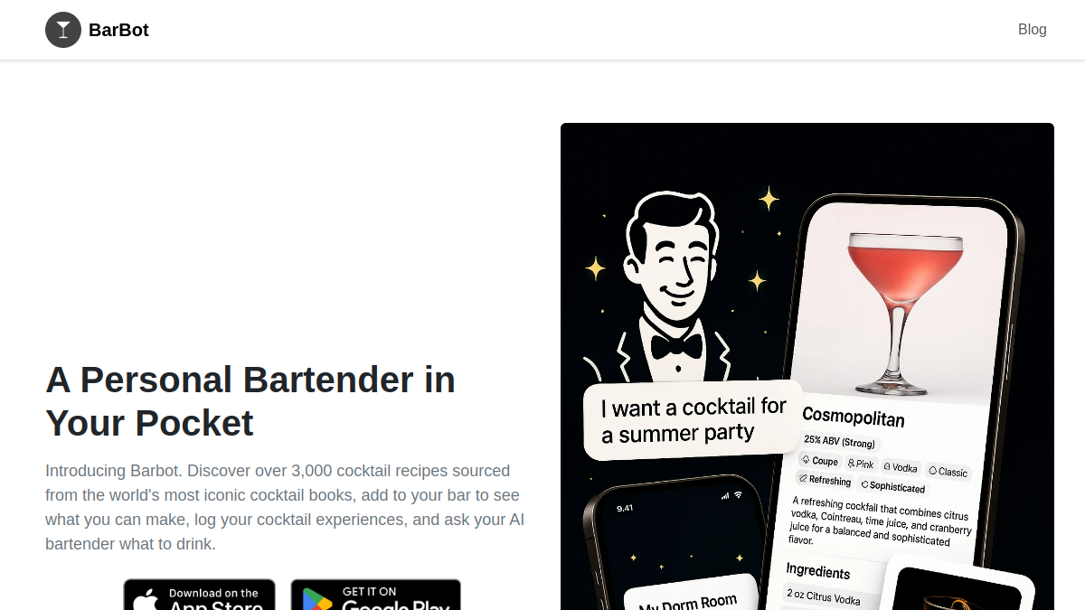 Screenshot of barbot ai