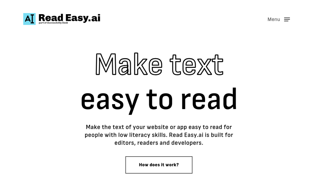 Screenshot of read easy ai