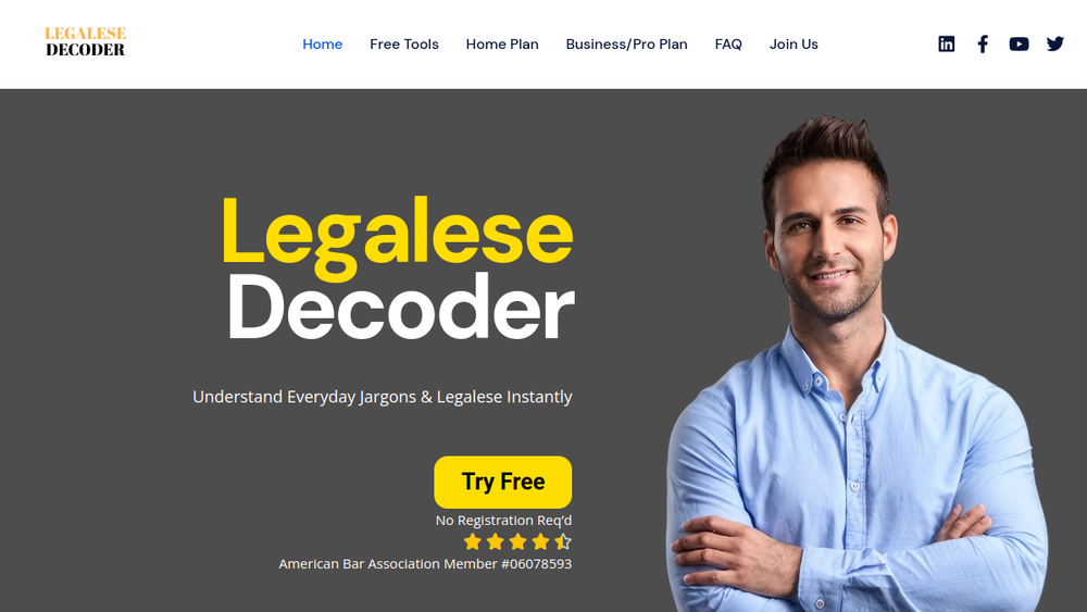 Screenshot of legalese decoder
