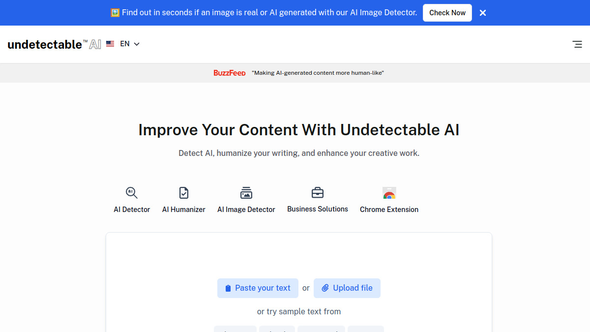 Screenshot of undetectable ai