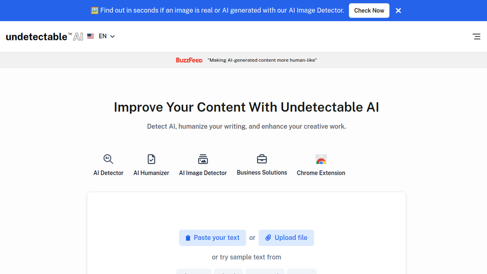 Screenshot of undetectable ai