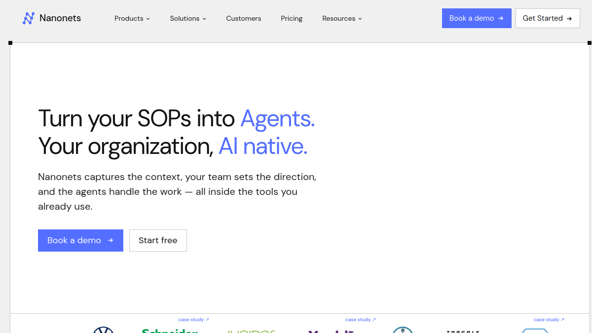 Screenshot of nanonets