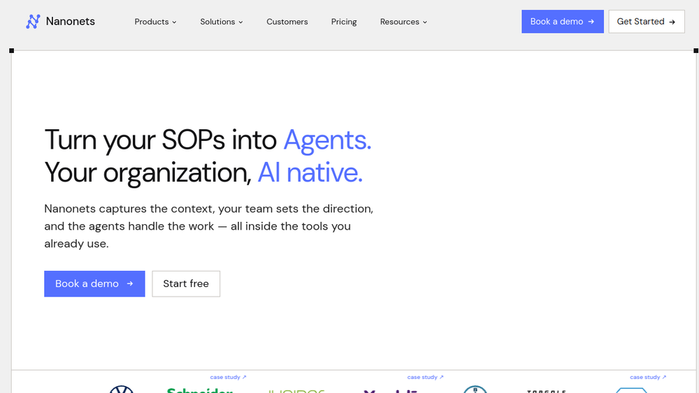 Screenshot of nanonets