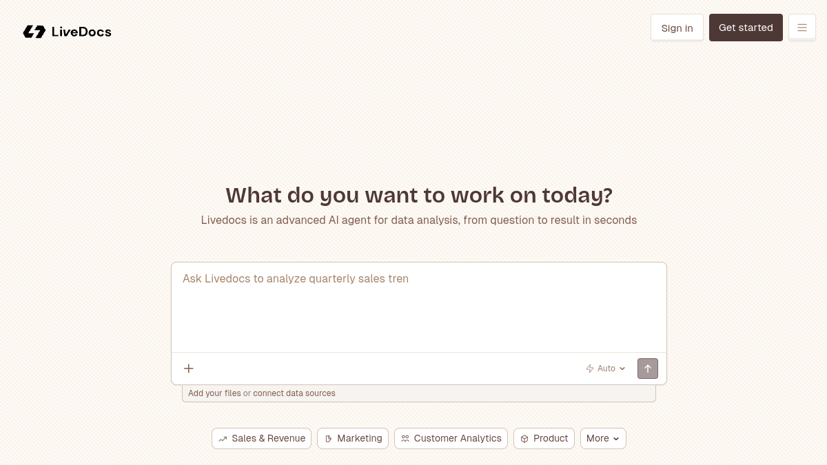 Screenshot of livedocs