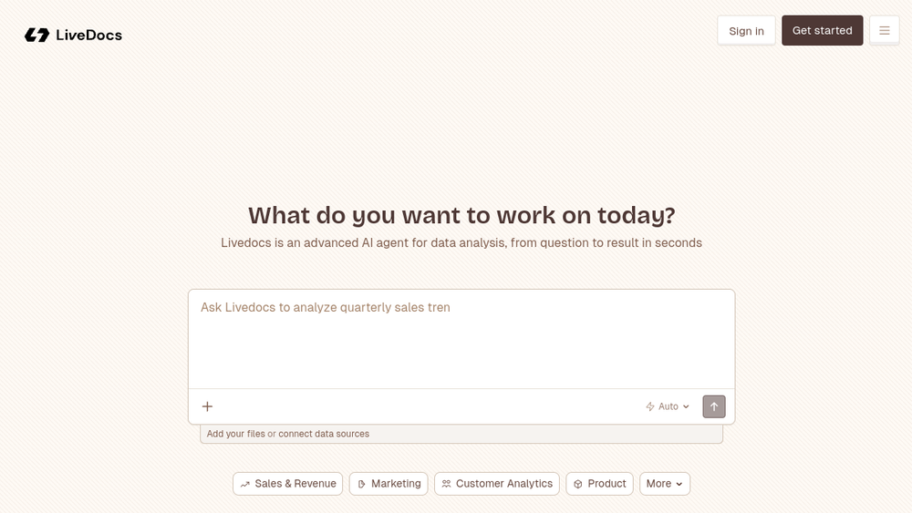 Screenshot of livedocs