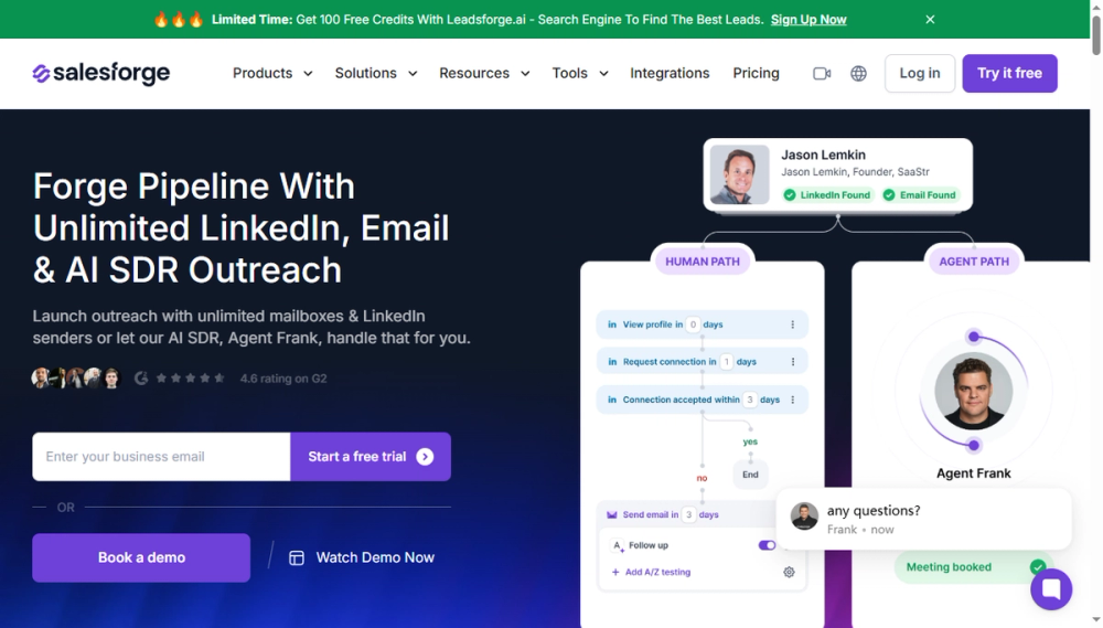Screenshot of salesforge
