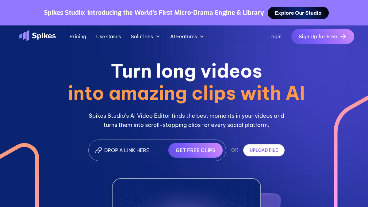 Screenshot of spikes studio