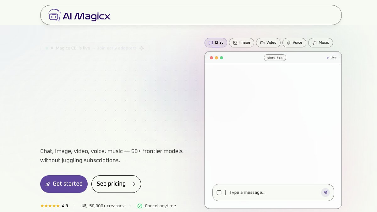 Screenshot of ai magicx