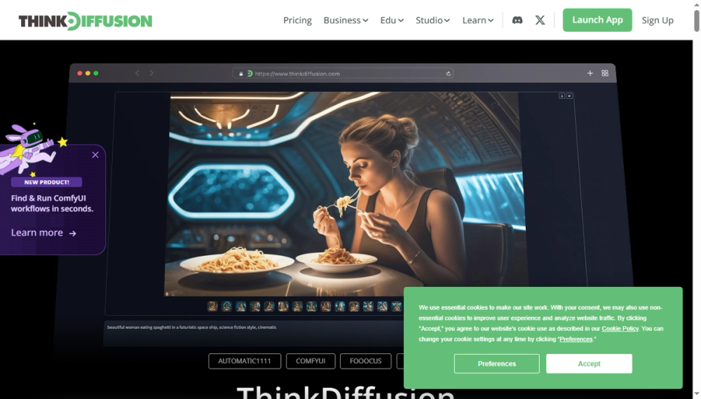 Screenshot of thinkdiffusion