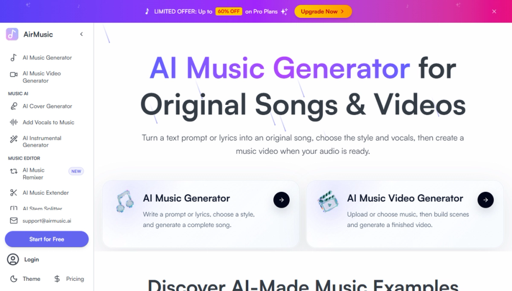 Screenshot of airmusic