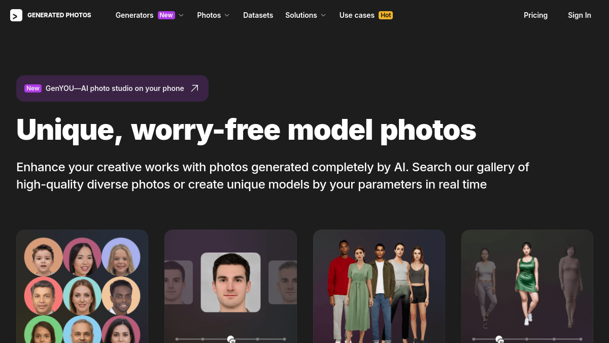 Screenshot of generated photos