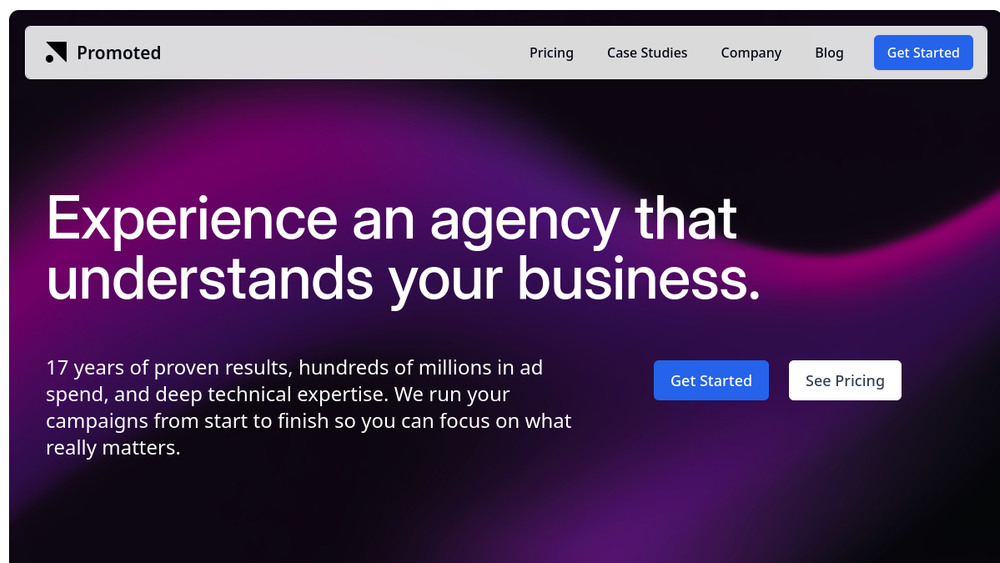 Screenshot of promoted com