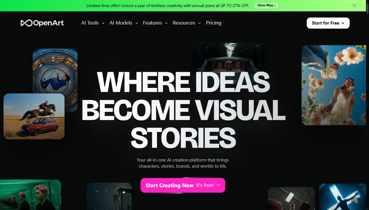 Screenshot of openart