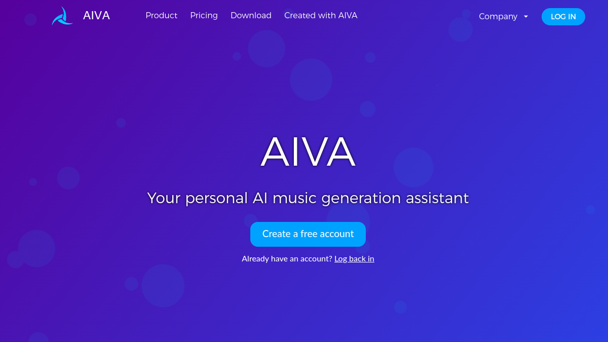 Screenshot of aiva