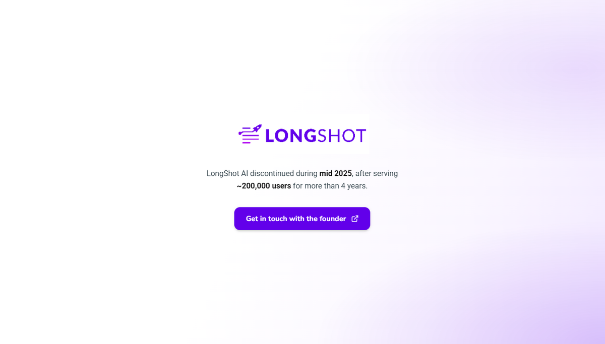 Screenshot of longshot ai Screenshot of longshot ai
