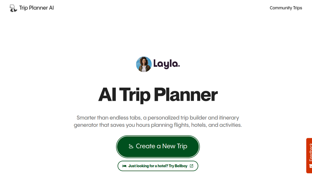Screenshot of tripplanner ai