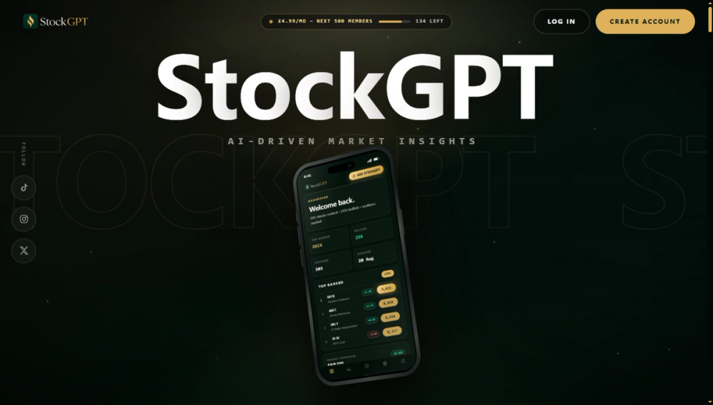 Screenshot of stockgpt