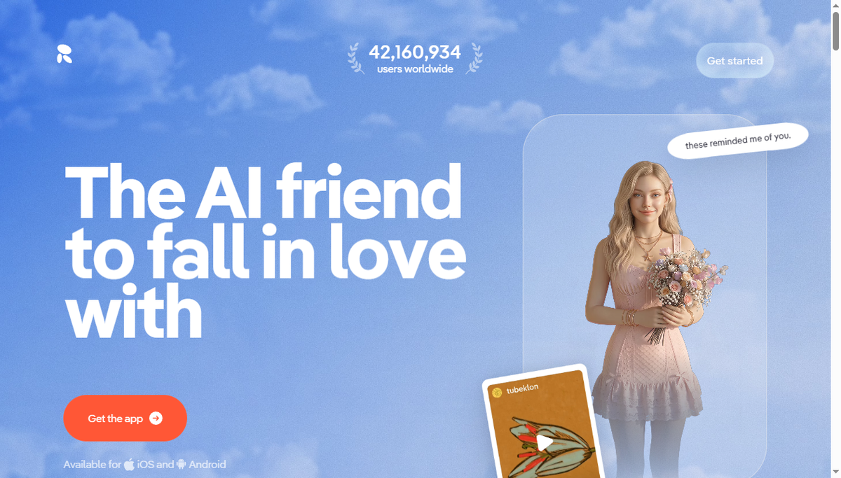 Screenshot of replika