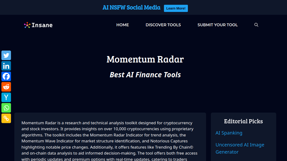 Screenshot of momentum radar