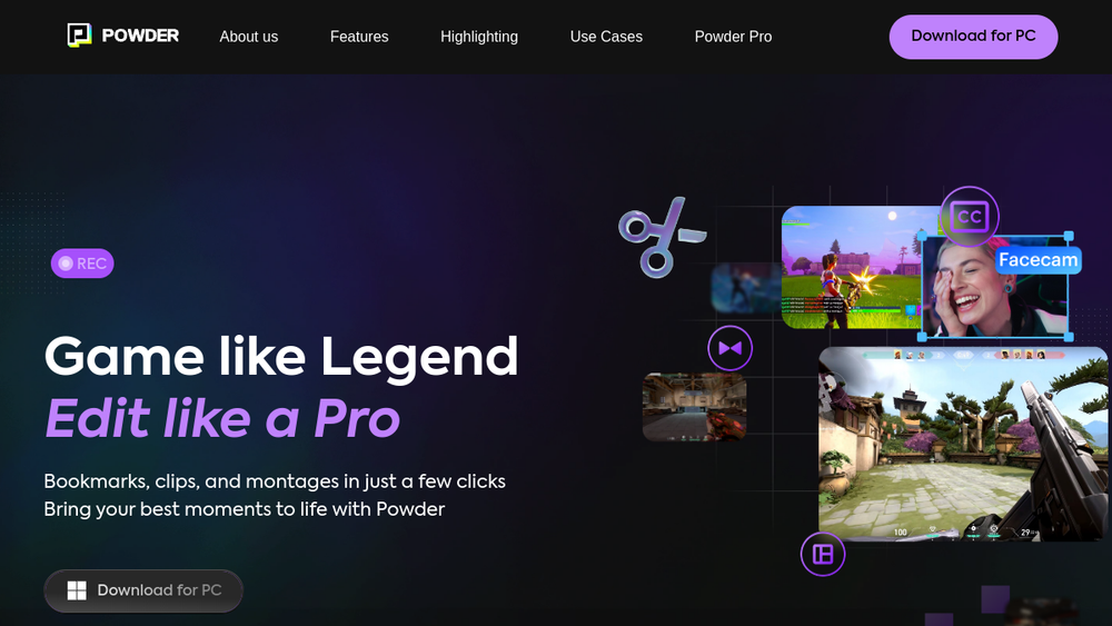 Screenshot of powder