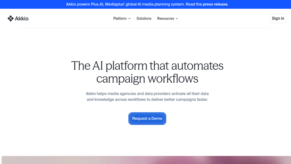 Screenshot of akkio