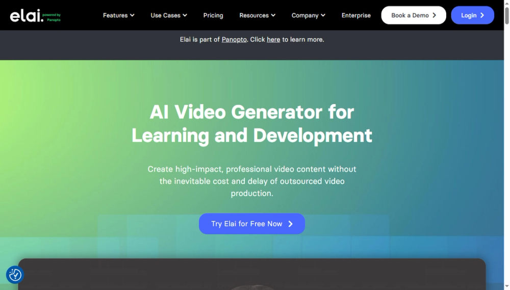 Screenshot of elai io