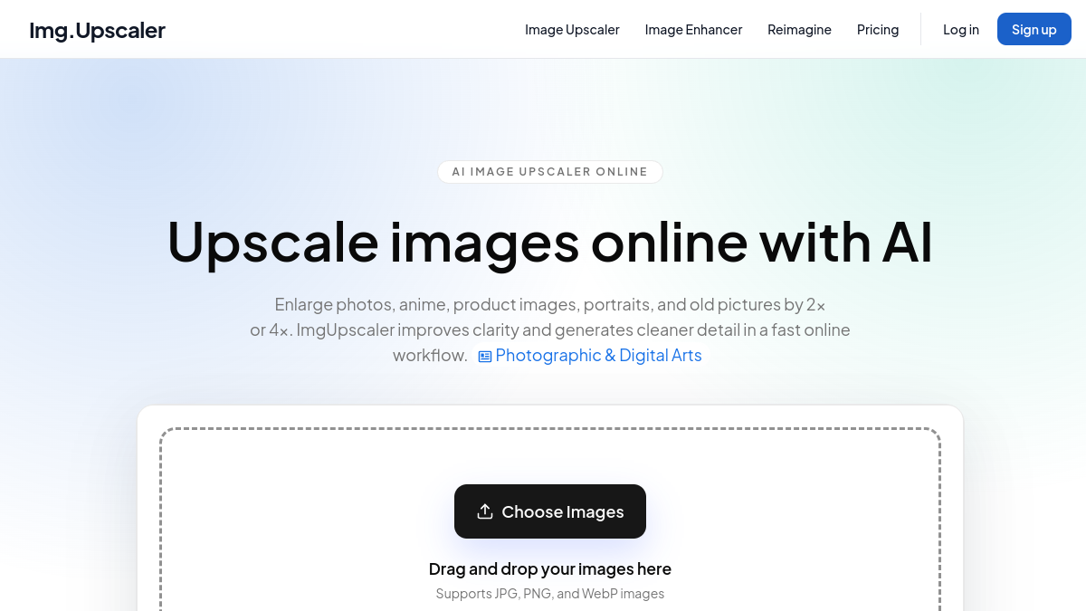 Screenshot of img upscaler