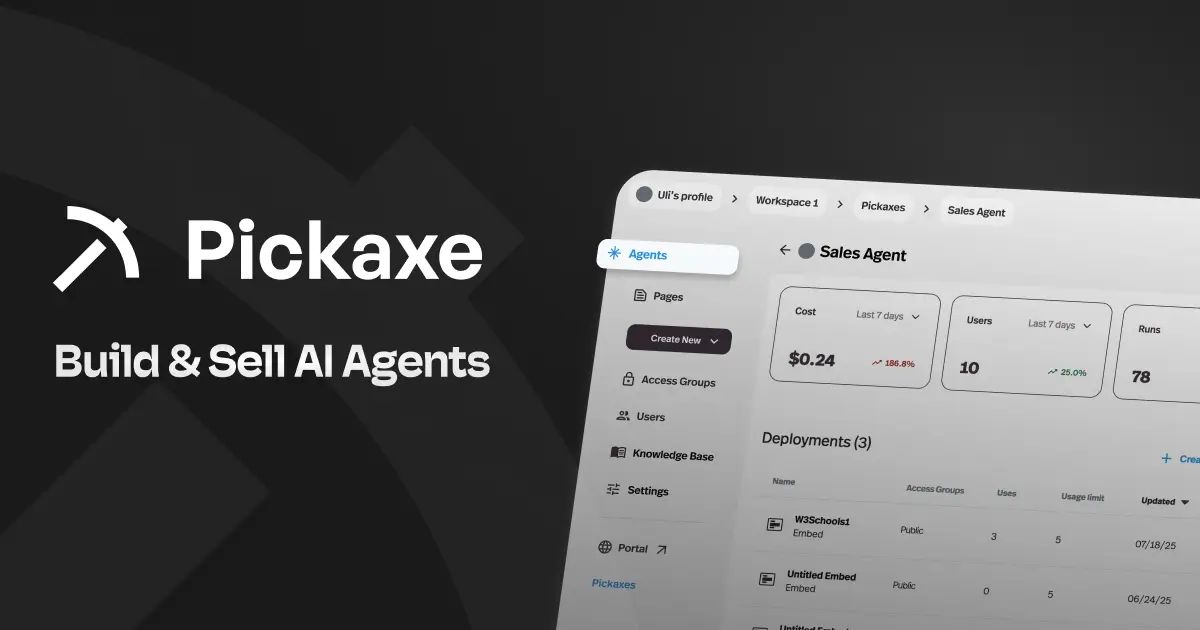 Screenshot of pickaxe