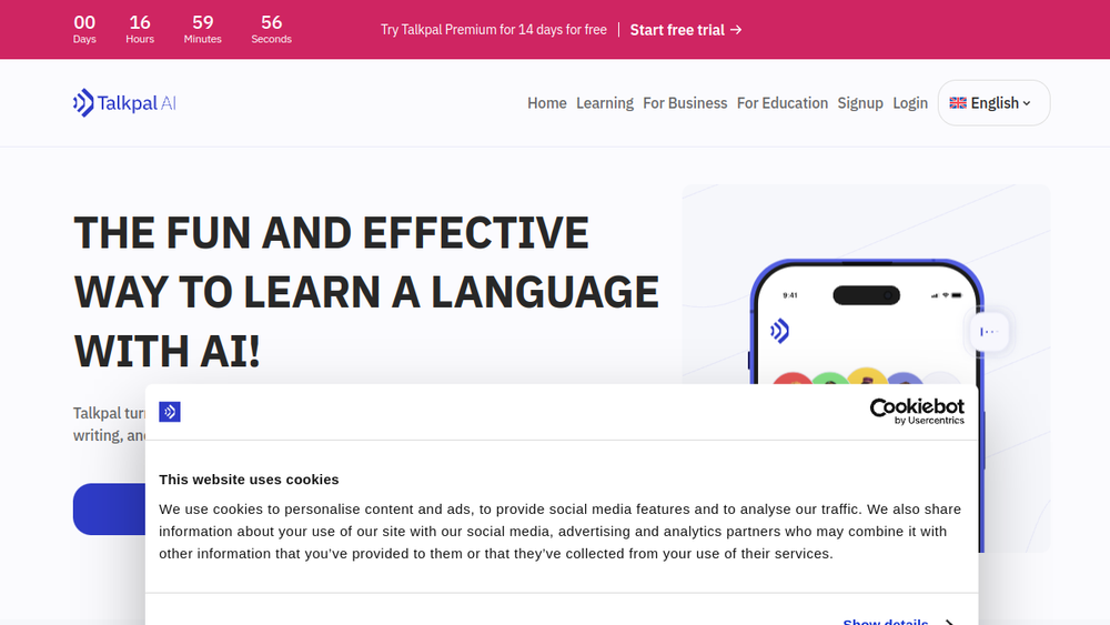 Screenshot of talkpal