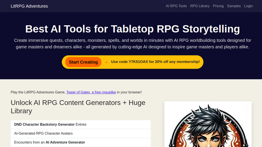 Screenshot of litrpg adventures