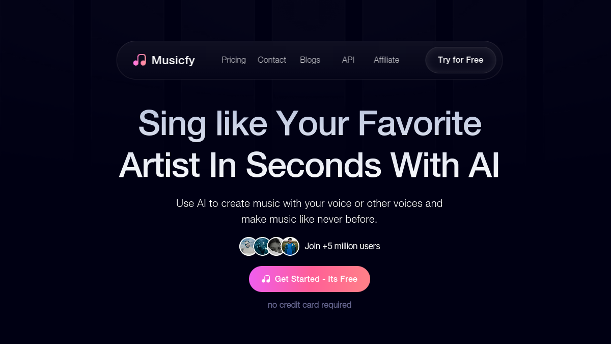 Screenshot of musicfy