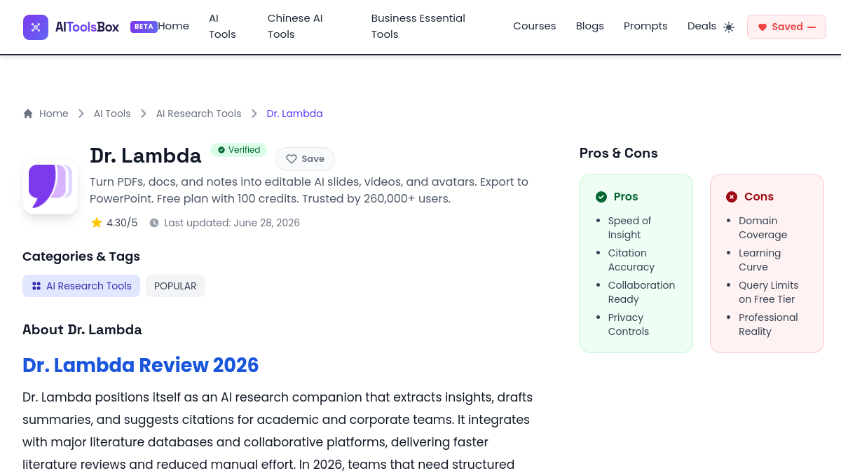 Screenshot of dr lambda