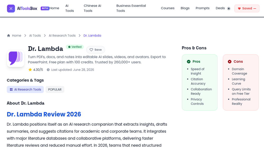 Screenshot of dr lambda