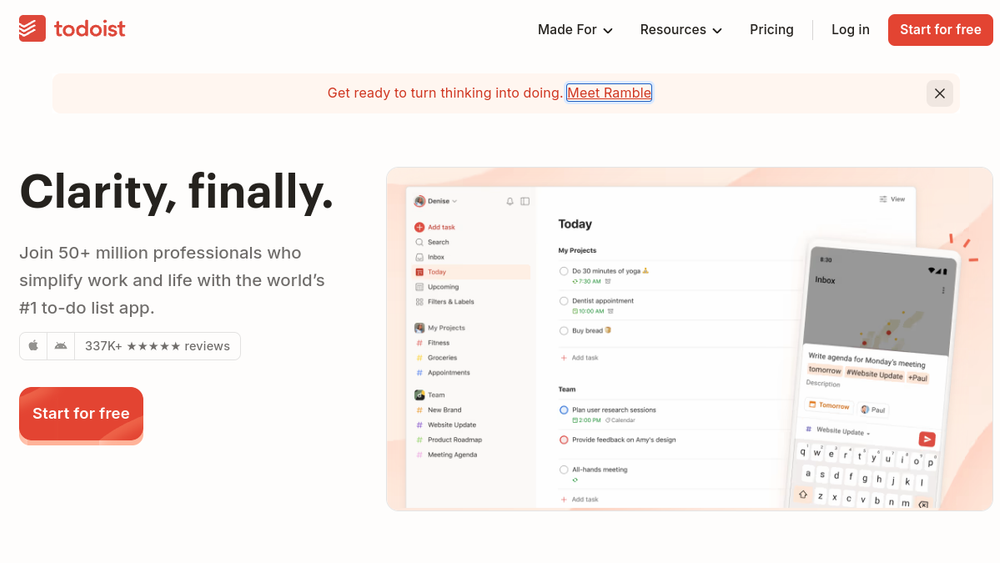 Screenshot of todo is