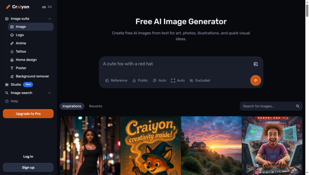Screenshot of craiyon