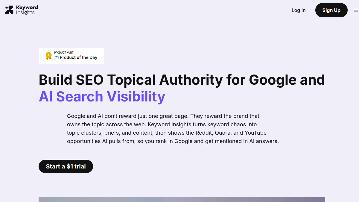 Screenshot of keyword insights