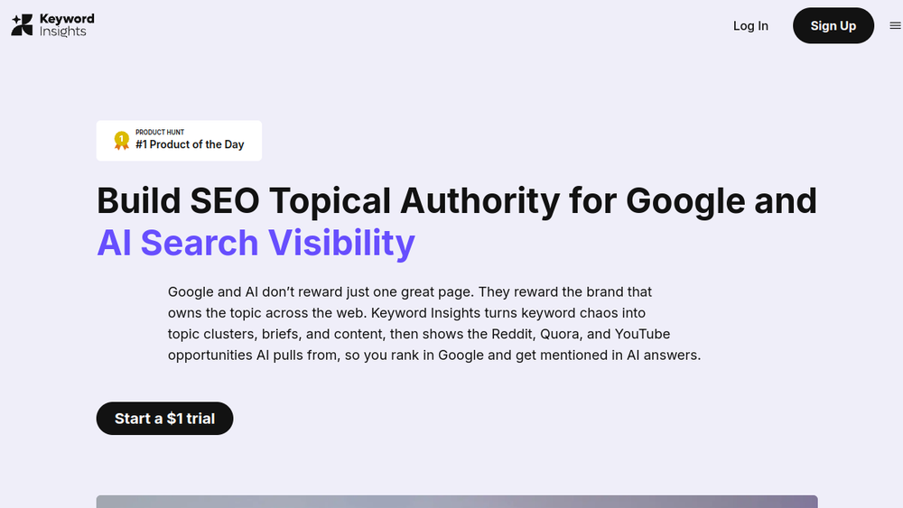 Screenshot of keyword insights