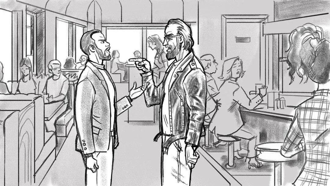 Storyboard panel - The Diner