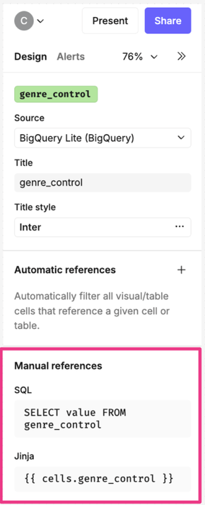 Manual references generated